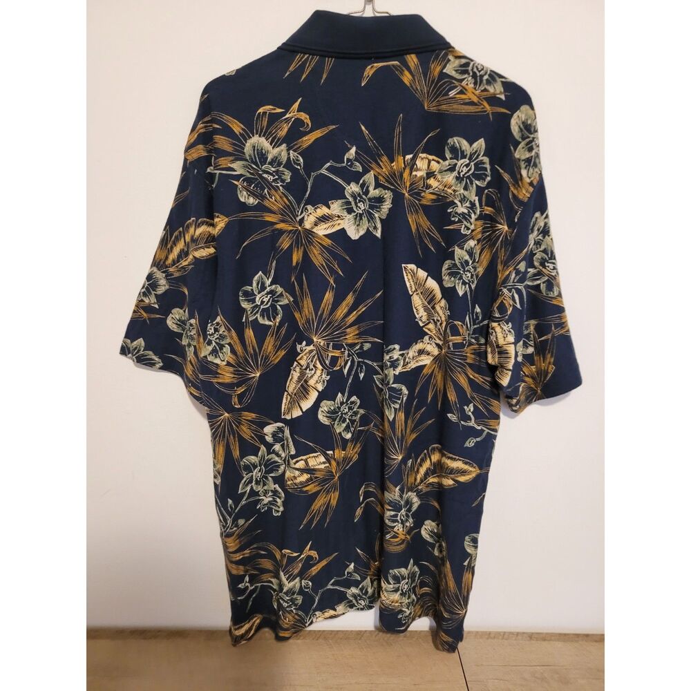 Arrow Men's Cotten Net polo Size L Dark Gray with Floral pattern